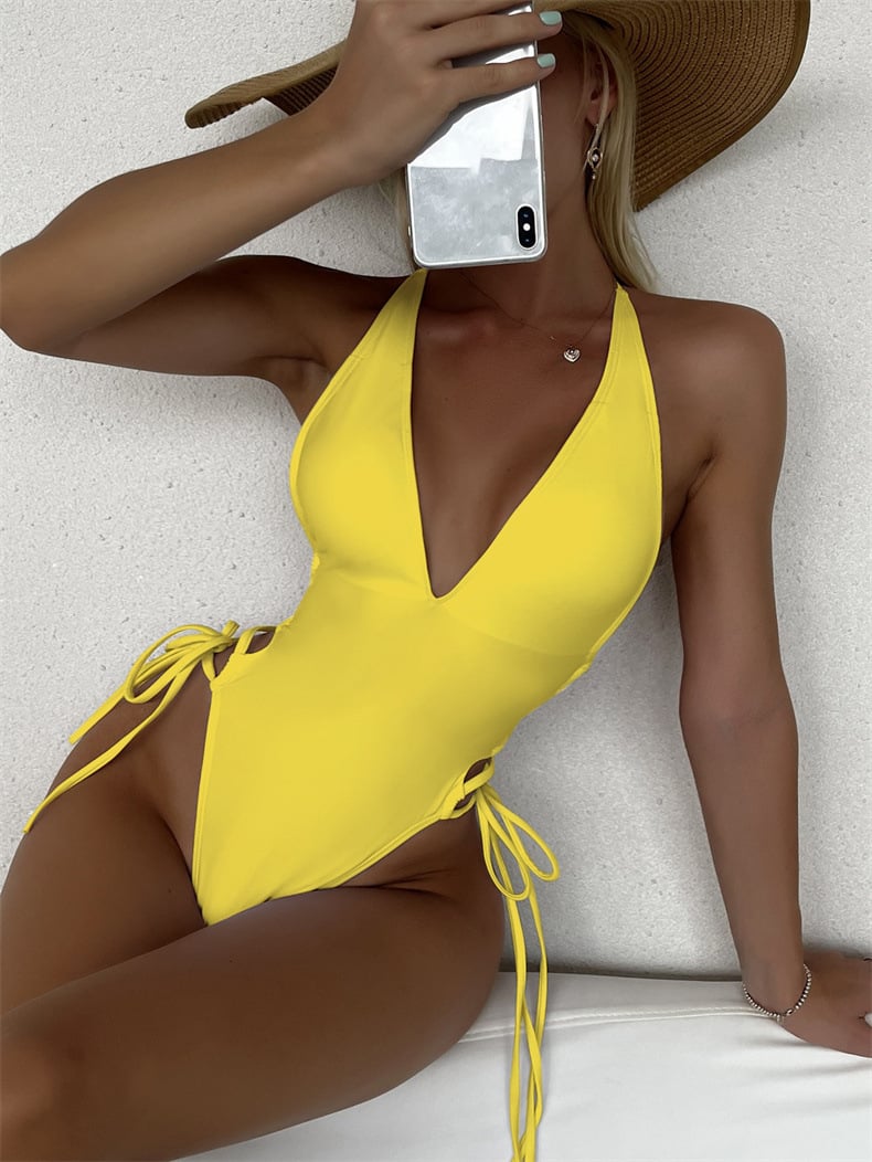 Deep Vibe Lace-Up Swimsuit